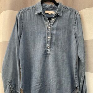 Size MP, denim, 3 quarter sleeve, slightly longer in the back